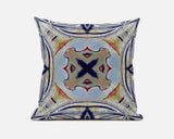 18? Navy Sage Geo Tribal Suede Throw Pillow