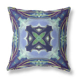 16? Blue Green Geo Tribal Suede Throw Pillow