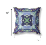 18? Blue Green Geo Tribal Suede Throw Pillow