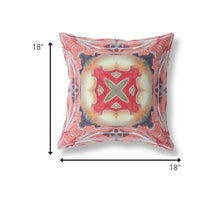 18? Peach Red Geo Tribal Suede Throw Pillow