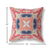 16? Red Cream Geo Tribal Suede Throw Pillow