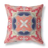 18? Red Cream Geo Tribal Suede Throw Pillow