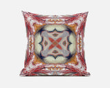 16? Red Orange Geo Tribal Suede Throw Pillow