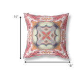 16? Red Orange Geo Tribal Suede Throw Pillow