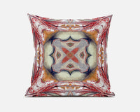 18? Red Orange Geo Tribal Suede Throw Pillow