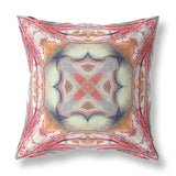 18? Red Orange Geo Tribal Suede Throw Pillow