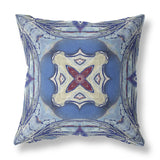 18? Blue Cream Geo Tribal Suede Throw Pillow