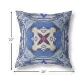 18? Blue Cream Geo Tribal Suede Throw Pillow