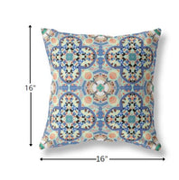 16" Blue Peach Cloverleaf Boho Suede Throw Pillow