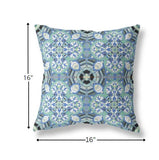 16" Sapphire White Cloverleaf Boho Suede Throw Pillow