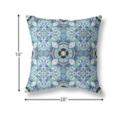 18" Sapphire White Cloverleaf Boho Suede Throw Pillow