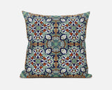 20" Green Orange Cloverleaf Boho Suede Throw Pillow