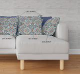 20" Green Orange Cloverleaf Boho Suede Throw Pillow