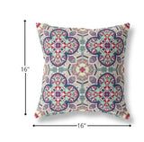 16" Mauve Blue Cloverleaf Boho Suede Throw Pillow