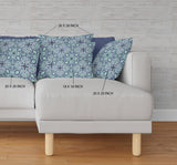 20" Blue Aqua Cloverleaf Boho Suede Throw Pillow