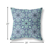 20" Blue Aqua Cloverleaf Boho Suede Throw Pillow