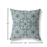 16" Green Cream Cloverleaf Boho Suede Throw Pillow