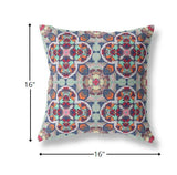 16" Green Orange Cloverleaf Boho Suede Throw Pillow