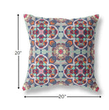 20" Green Orange Cloverleaf Boho Suede Throw Pillow