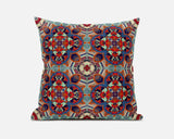 18" Orange Blue Cloverleaf Boho Suede Throw Pillow