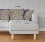 16" Orange Green Cloverleaf Boho Suede Throw Pillow