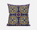 20" Purple Orange Cloverleaf Boho Suede Throw Pillow