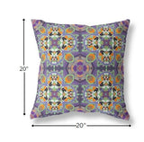 20" Purple Orange Cloverleaf Boho Suede Throw Pillow