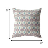 26" Pink Lattice Indoor Outdoor Throw Pillow