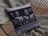 16? Purple Ornate Elephant Indoor Outdoor Throw Pillow