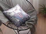 18? Blue Purple Ornate Elephant Indoor Outdoor Throw Pillow