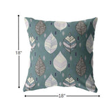 18? Pine Green Leaves Indoor Outdoor Throw Pillow