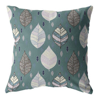 26? Pine Green Leaves Indoor Outdoor Throw Pillow