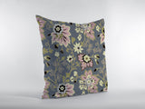 28â Gray Pink Jacobean Indoor Outdoor Throw Pillow