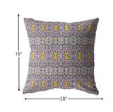 18â Purple Yellow Geofloral Indoor Outdoor Throw Pillow