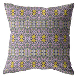 26â Purple Yellow Geofloral Indoor Outdoor Throw Pillow