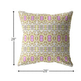 28â Yellow Lavender Geofloral Indoor Outdoor Throw Pillow