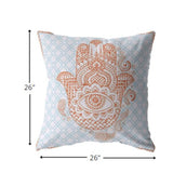 26â Blue Orange Hamsa Indoor Outdoor Throw Pillow