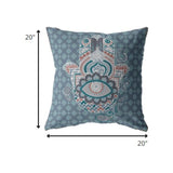 20â Slate Blue Hamsa Indoor Outdoor Throw Pillow