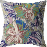 28? Lilac Green Hibiscus Indoor Outdoor Throw Pillow