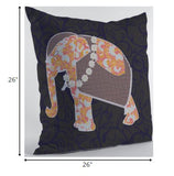26â Orange Elephant Indoor Outdoor Throw Pillow