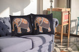 28â Orange Elephant Indoor Outdoor Throw Pillow