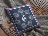 26â Navy Purple Horse Indoor Outdoor Throw Pillow