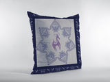 18â Gray Purple Horse Indoor Outdoor Throw Pillow
