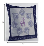 26â Gray Purple Horse Indoor Outdoor Throw Pillow