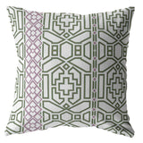 28" White Bird Maze Indoor Outdoor Throw Pillow