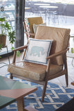 18â Blue White Elephant Indoor Outdoor Throw Pillow