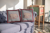 28â Red Gray Elephant Indoor Outdoor Throw Pillow