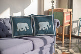 18â Spruce Blue Elephant Indoor Outdoor Throw Pillow