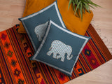 20â Spruce Blue Elephant Indoor Outdoor Throw Pillow