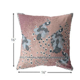 16? Dusty Pink Boho Bird Indoor Outdoor Throw Pillow